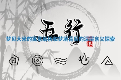 梦见大 ⛱ 米的寓意解析和梦境背 🛎 后的深层含义探索