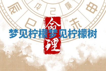 梦见 🏎 柠 🤑 檬 梦见柠檬树